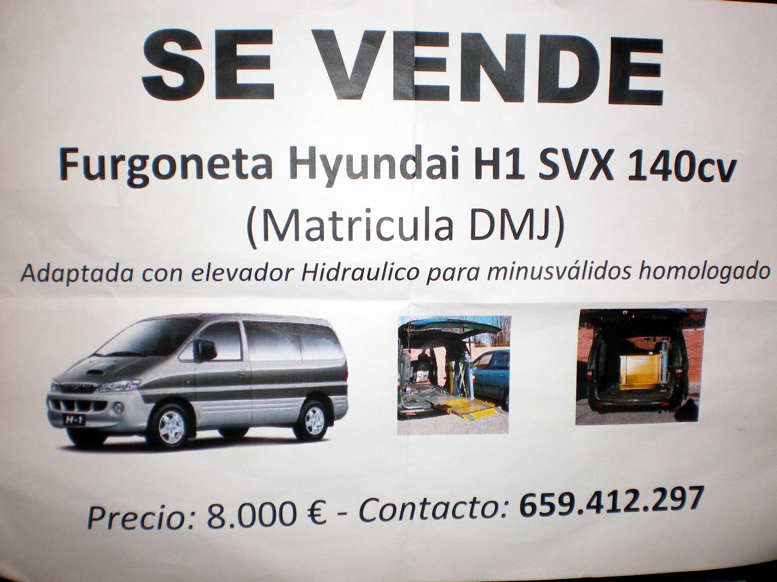 furgoneta Hyundai con elevador